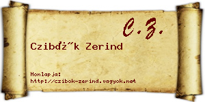 Czibók Zerind névjegykártya